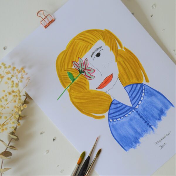 Lámina "Lady Blue" - tamaño A4
